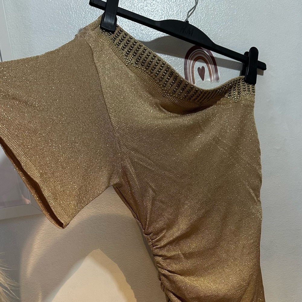 Cache Gold One Shoulder Dress - Picture 2 of 6